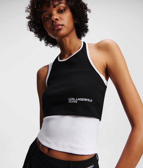 Karl Lagerfeld DÉBARDEUR CÔTELÉ EFFET SUPERPOSÉ