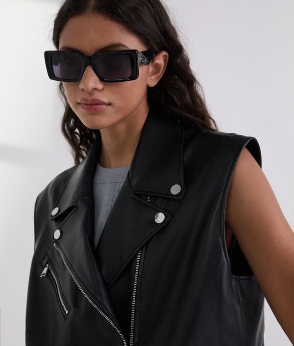Karl Lagerfeld FAUX-LEATHER GILET