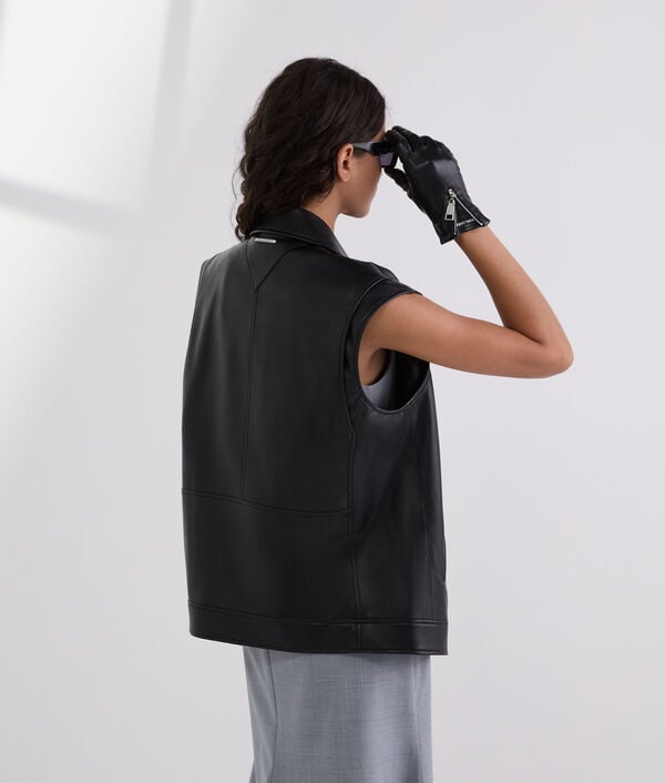 Karl Lagerfeld FAUX-LEATHER GILET