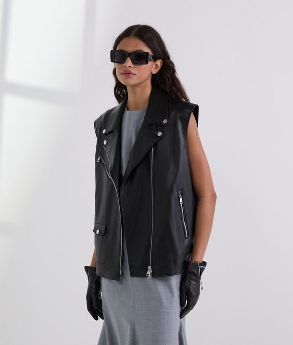 karl lagerfeld FAUX-LEATHER GILET