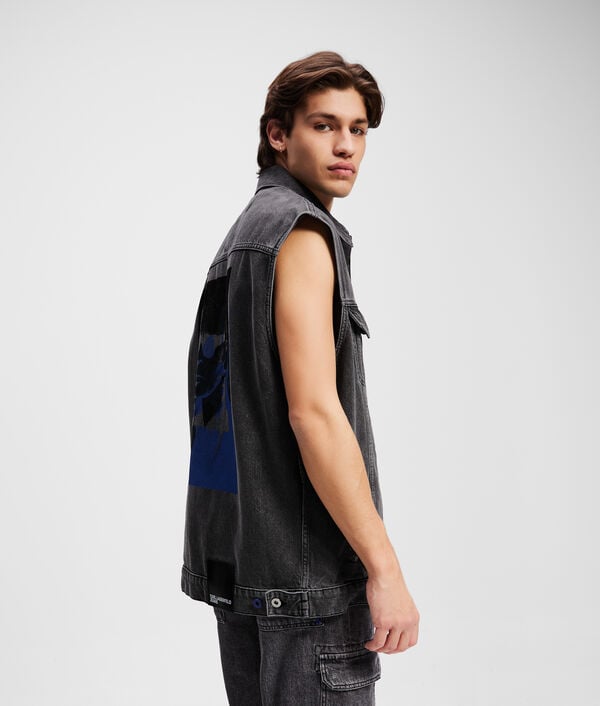 Karl Lagerfeld GILET EN JEAN IMPRIMÉ KARL