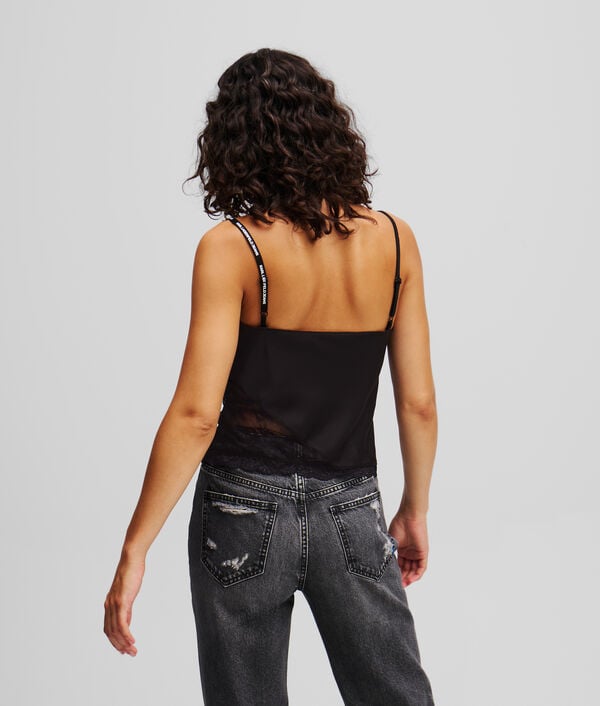 Karl Lagerfeld HAUT EN SATIN ET DENTELLE