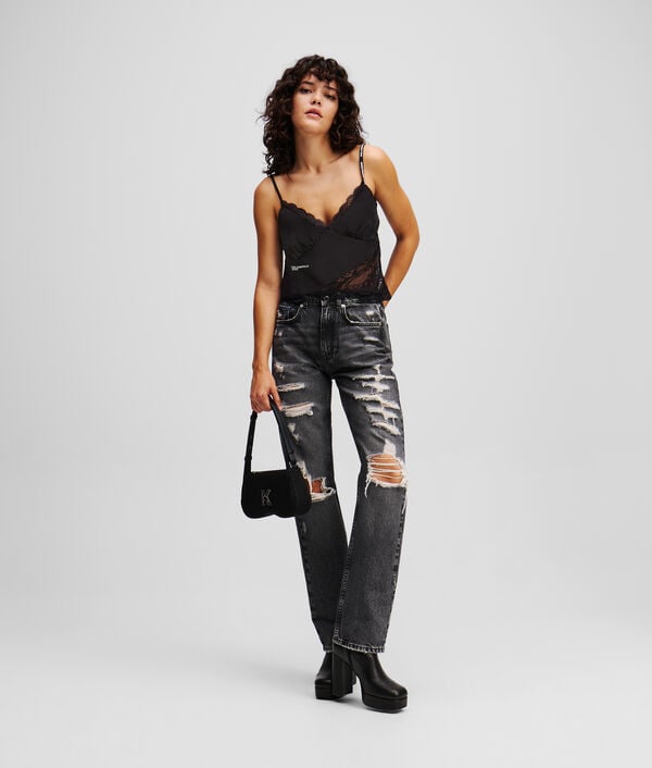 Karl Lagerfeld HAUT EN SATIN ET DENTELLE