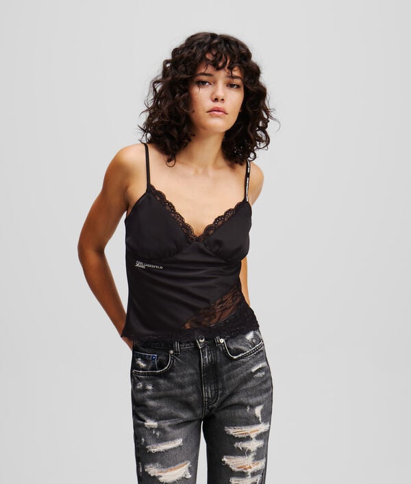 karl lagerfeld HAUT EN SATIN ET DENTELLE