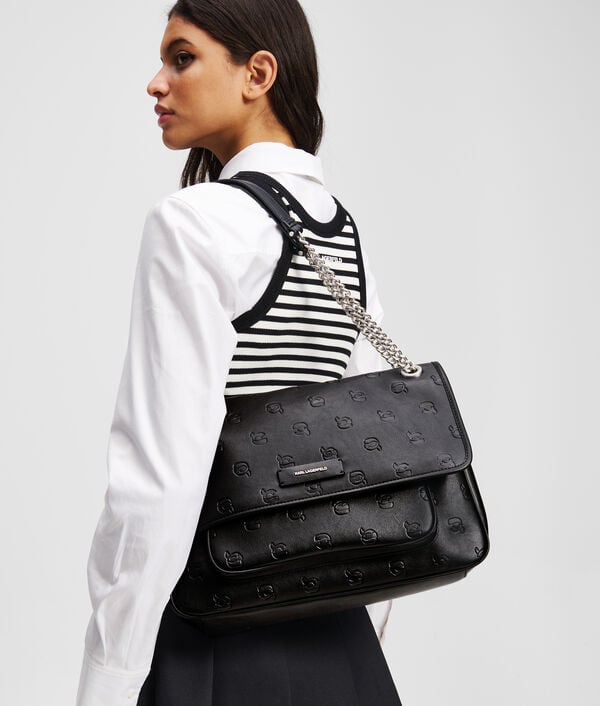 Karl Lagerfeld IKON MONOGRAM LARGE SHOULDER BAG