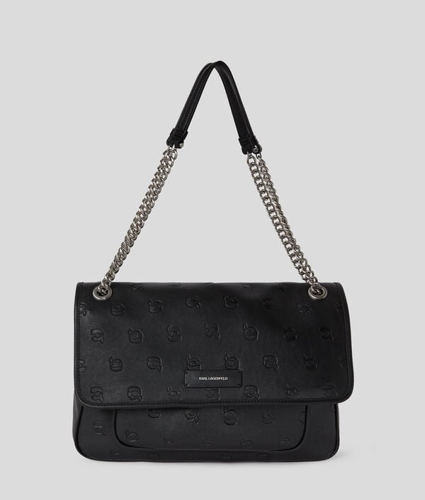 karl lagerfeld IKON MONOGRAM LARGE SHOULDER BAG