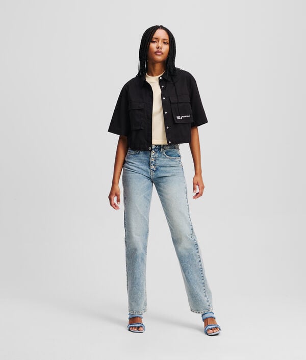 karl lagerfeld JEAN DROIT BOUTONNÉ À TAILLE HAUTE