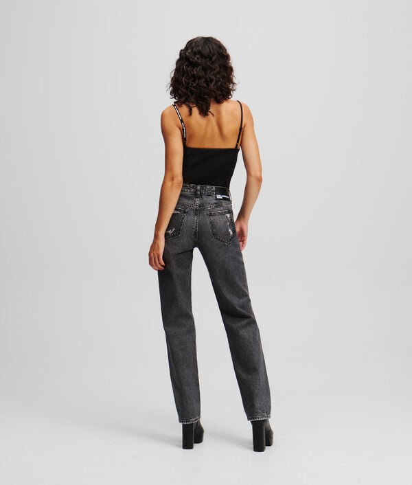 Karl Lagerfeld JEAN DROIT TAILLE HAUTE DÉCHIRÉ