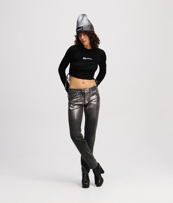 karl lagerfeld JEAN SLIM ENDUIT TAILLE MI-HAUTE