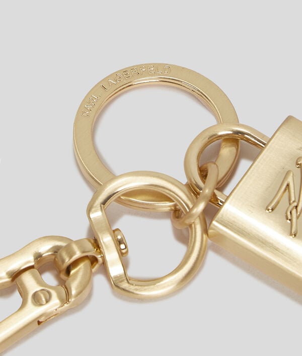 Karl Lagerfeld K/AUTOGRAPH PADLOCK KEYCHAIN