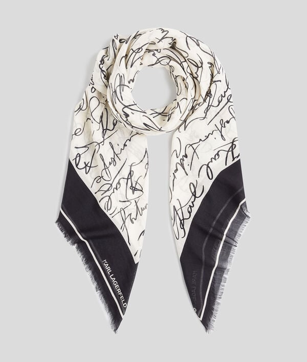 Karl Lagerfeld K/ESSENTIAL SCRIBBLE SCARF