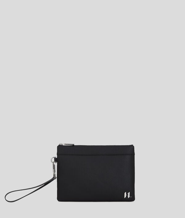 karl lagerfeld K/MONOGRAM LEATHER POUCH