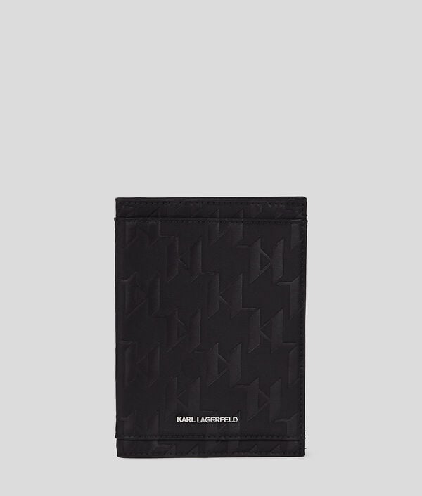 karl lagerfeld K/MONOGRAM PASSPORT HOLDER