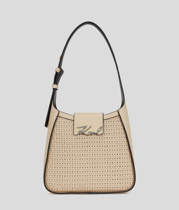 karl lagerfeld K/SIGNATURE WOVEN HOBO BAG