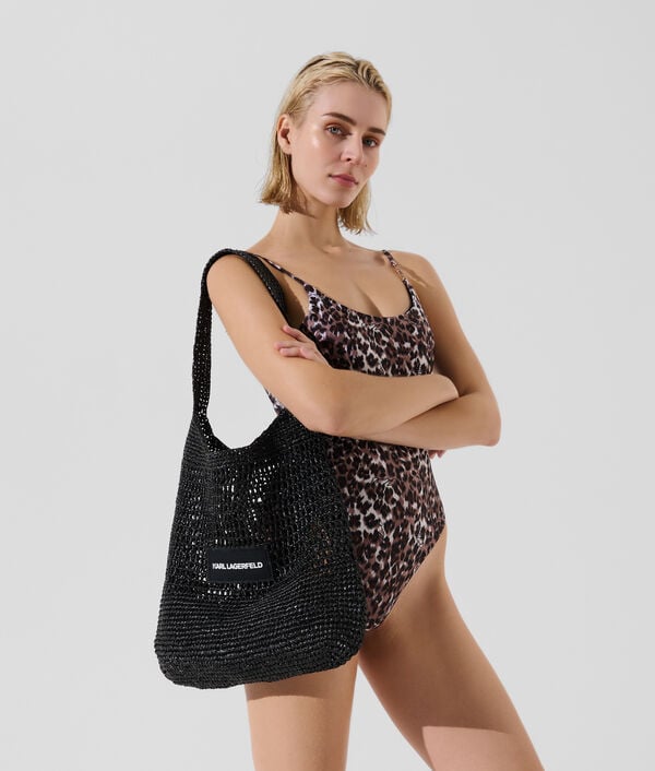 Karl Lagerfeld KARL LOGO CROCHET BEACH BAG