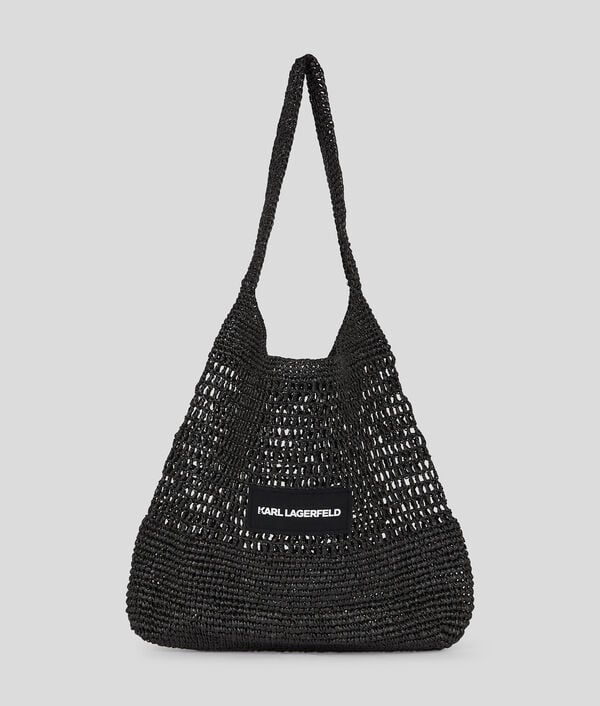 karl lagerfeld KARL LOGO CROCHET BEACH BAG