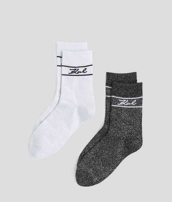 karl lagerfeld KARL SIGNATURE SHIMMER SOCKS – 2-PACK
