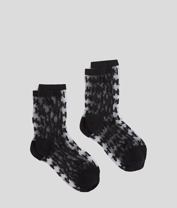Karl Lagerfeld KL MONOGRAM MESH SOCKS – 2-PACK