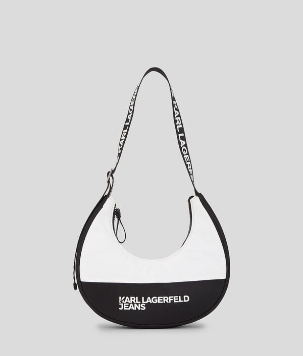karl lagerfeld NYLON HALF-MOON SHOULDER BAG