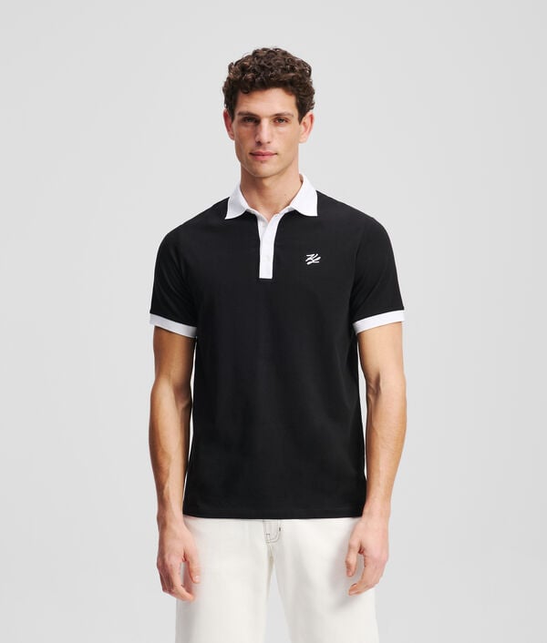 karl lagerfeld POLO AVEC COL CONTRASTÉ