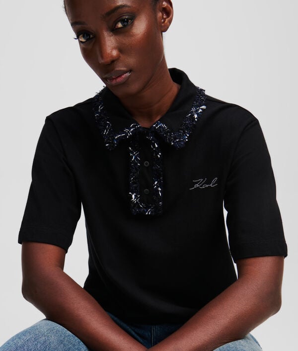 Karl Lagerfeld POLO EN BOUCLÉ