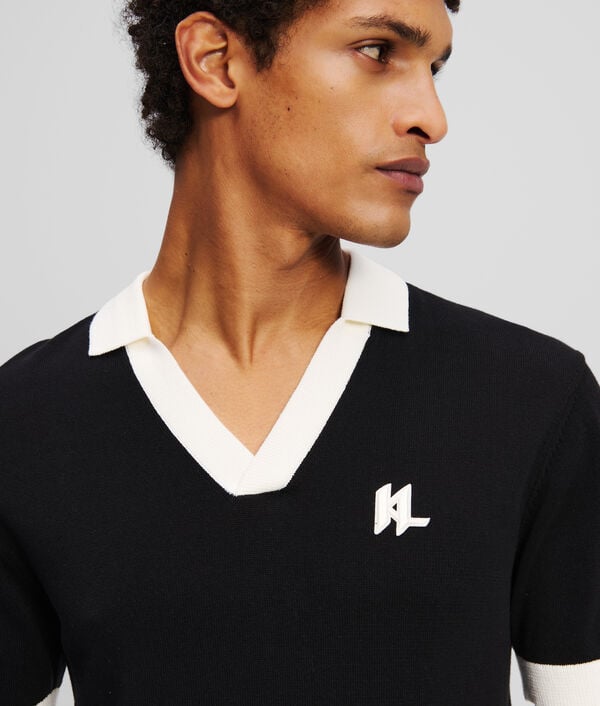 Karl Lagerfeld POLO EN TRICOT IMPRIMÉ KL MONOGRAM