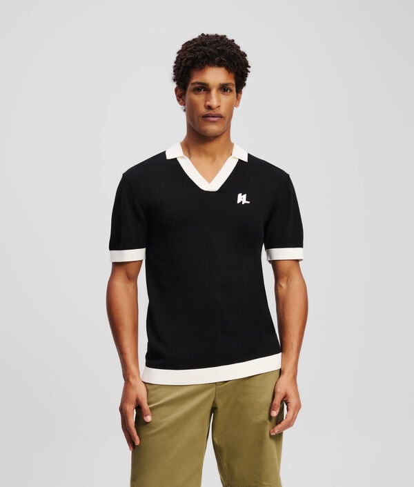 karl lagerfeld POLO EN TRICOT IMPRIMÉ KL MONOGRAM