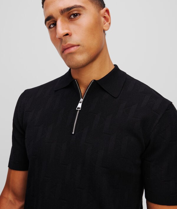 Karl Lagerfeld POLO ZIPPÉ KL MONOGRAM