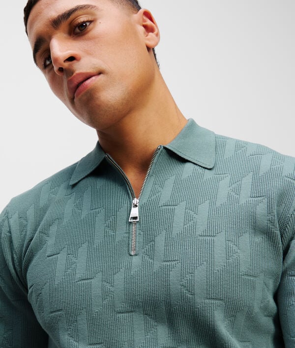 Karl Lagerfeld POLO ZIPPÉ KL MONOGRAM