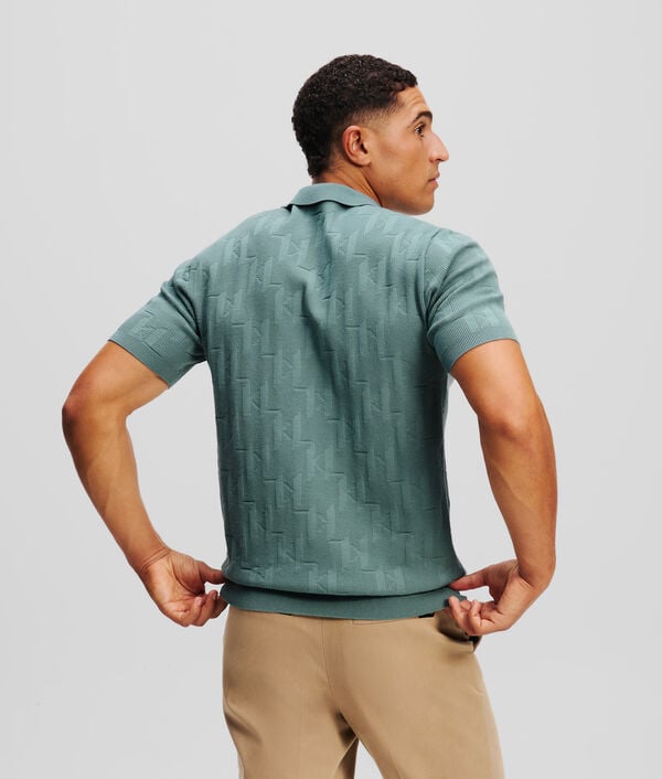 Karl Lagerfeld POLO ZIPPÉ KL MONOGRAM