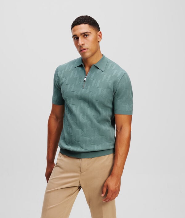 karl lagerfeld POLO ZIPPÉ KL MONOGRAM