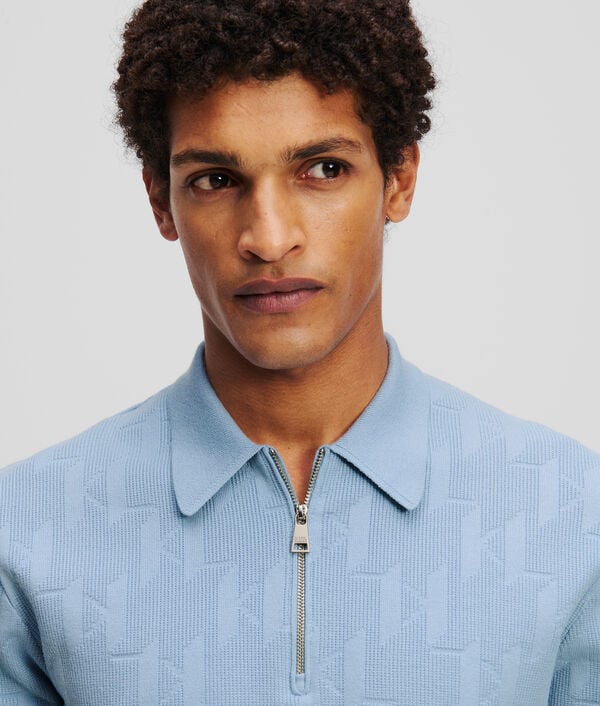 Karl Lagerfeld POLO ZIPPÉ KL MONOGRAM