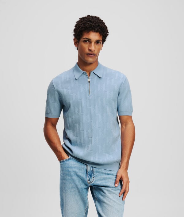karl lagerfeld POLO ZIPPÉ KL MONOGRAM