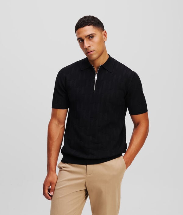 karl lagerfeld POLO ZIPPÉ KL MONOGRAM