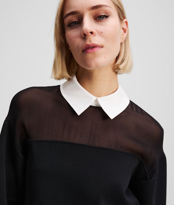Karl Lagerfeld POPLIN COLLAR SWEATSHIRT