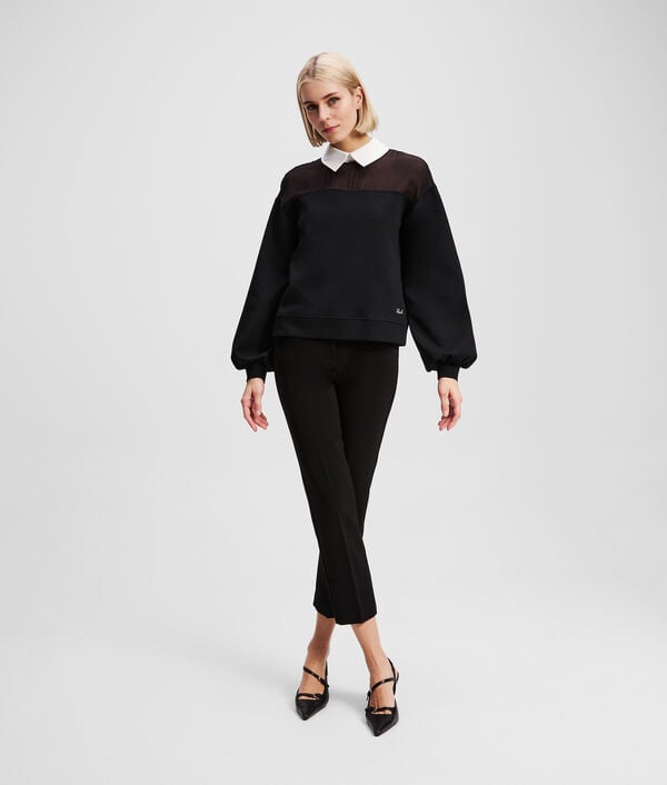 Karl Lagerfeld POPLIN COLLAR SWEATSHIRT