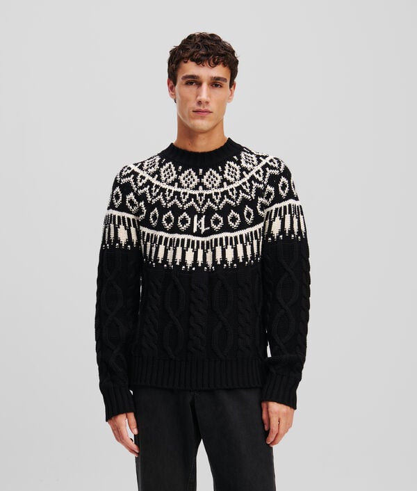 karl lagerfeld PULL À MOTIF FAIRISLE KL MONOGRAM