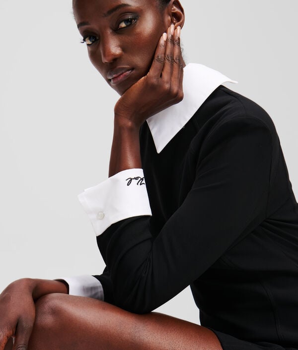 Karl Lagerfeld ROBE À COL BLANC