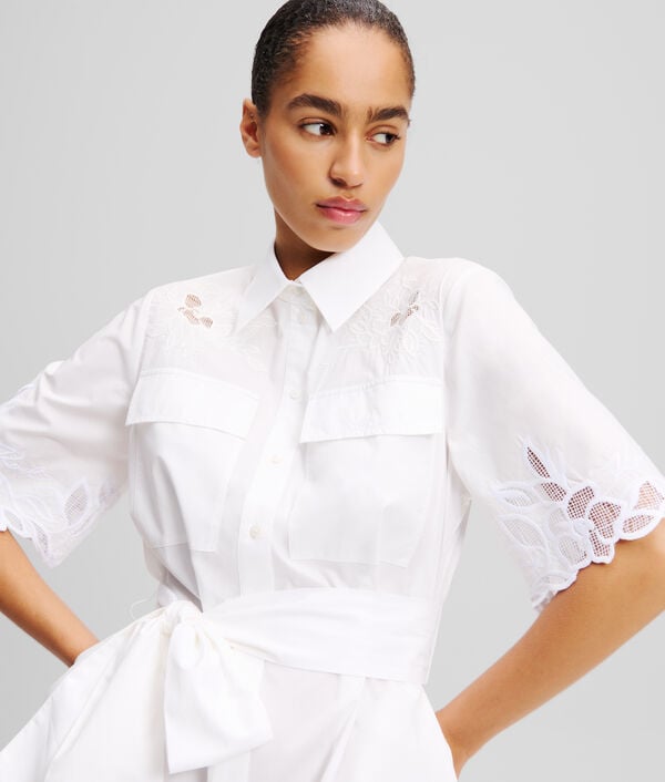 Karl Lagerfeld ROBE-CHEMISE À BRODERIE DÉCOUPÉE