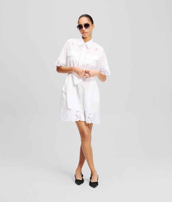 Karl Lagerfeld ROBE-CHEMISE À BRODERIE DÉCOUPÉE