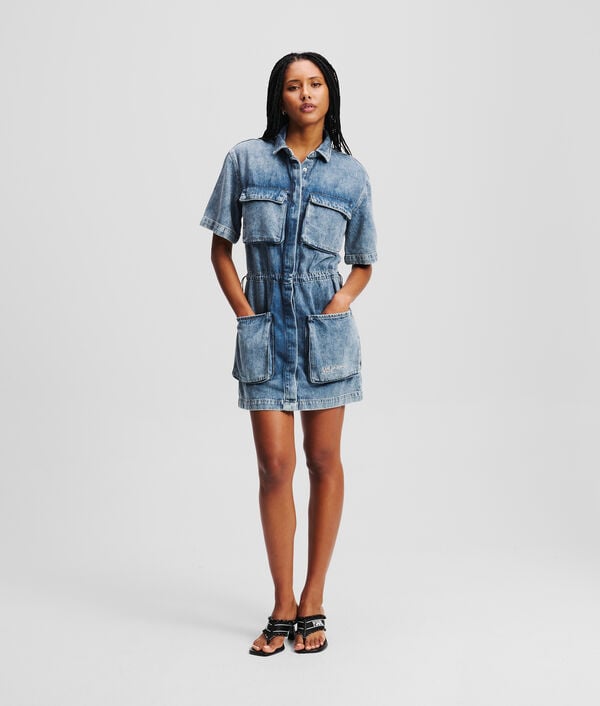 karl lagerfeld ROBE CHEMISE EN DENIM UTILITAIRE