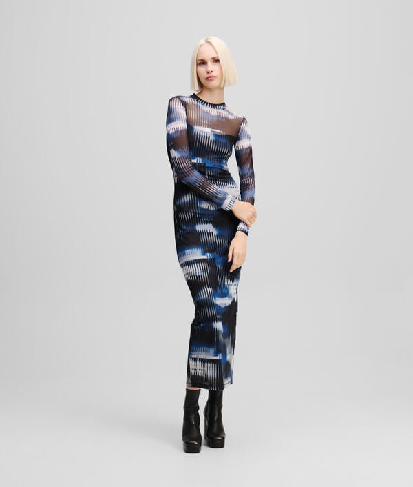 karl lagerfeld ROBE EN MAILLE IMPRIMÉ EFFET GLITCH