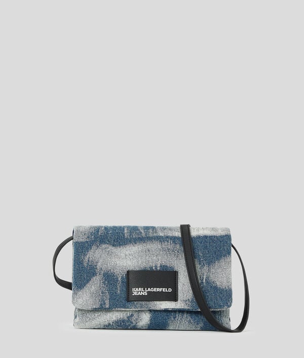 karl lagerfeld SAC BANDOULIÈRE EN DENIM DÉLAVÉ