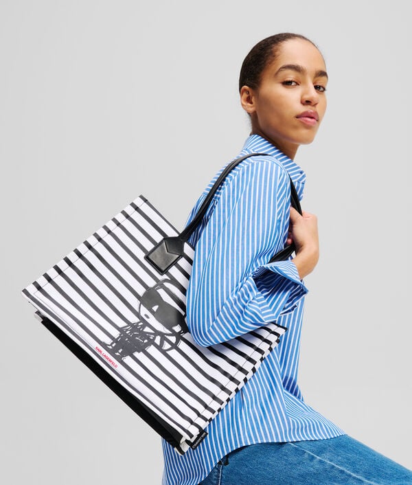 Karl Lagerfeld SAC CABAS RAYÉ IKON TAILLE MOYENNE