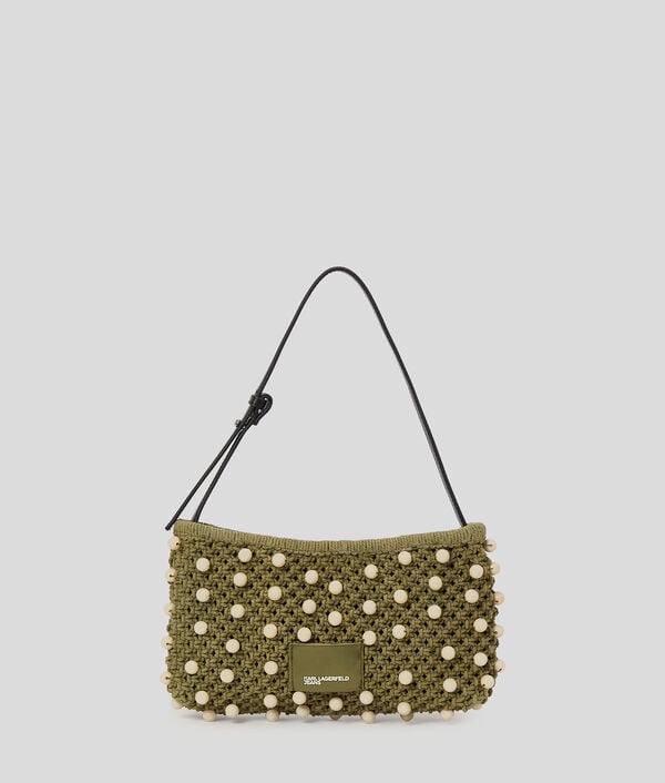 karl lagerfeld SAC PORTÉ ÉPAULE PERLÉ EN CROCHET