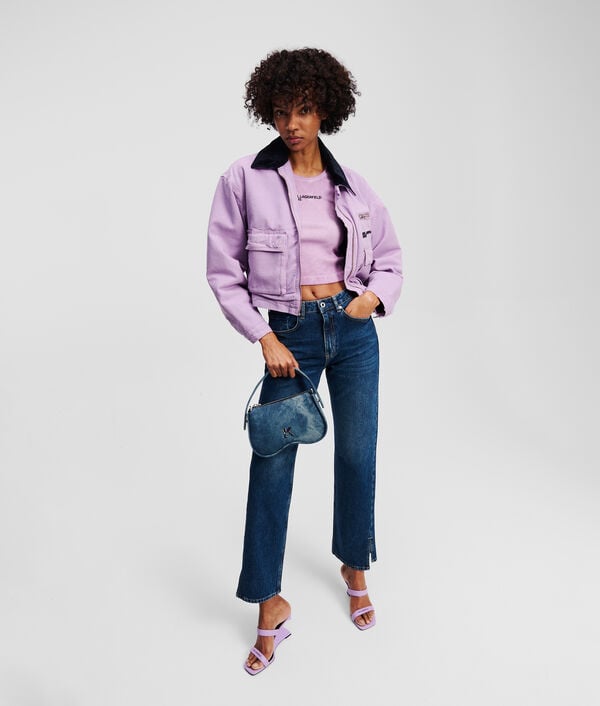 Karl Lagerfeld SUNGLASSES DENIM TOP-HANDLE BAG