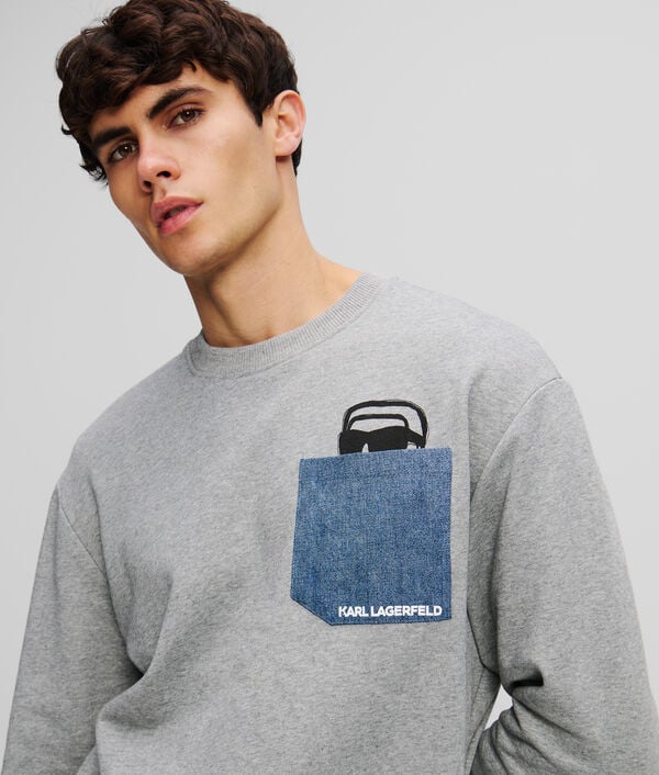 Karl Lagerfeld SWEAT-SHIRT À POCHE EN JEAN IKON