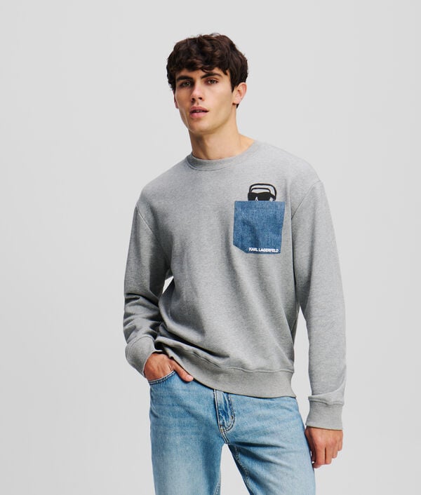 karl lagerfeld SWEAT-SHIRT À POCHE EN JEAN IKON
