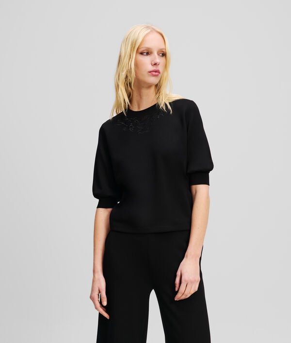 karl lagerfeld SWEAT-SHIRT AVEC ORCHIDÉE BRODÉE