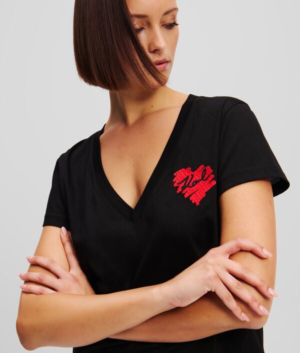 Karl Lagerfeld T-SHIRT À COL EN V K/HEART